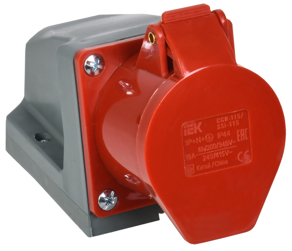 IEK Розетка 115 стационарная 3Р+РЕ+N 16А 380В IP44