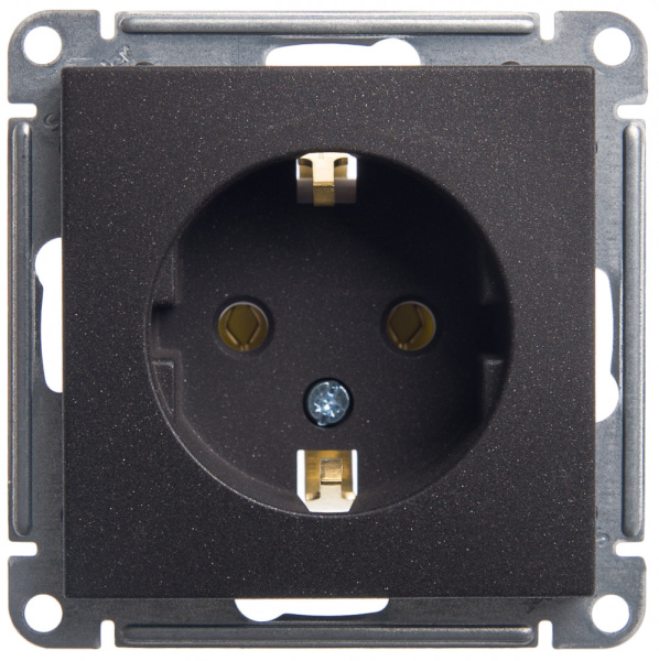 SE Wessen 59 Черный бархат Розетка с/з без шторок, 16А RS16-154-6-86