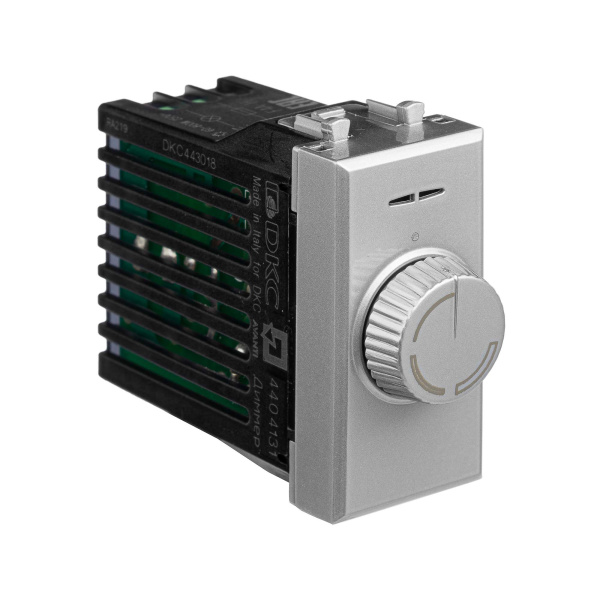 Купить DKC Диммер поворотный модульный, "Avanti", "Закаленная сталь", 1 модуль