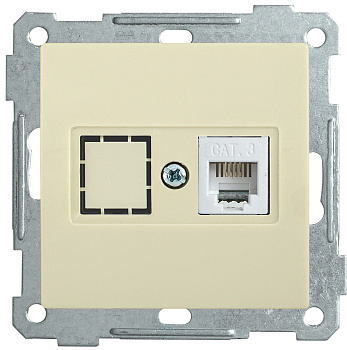 IEK РТ12-1-Б Розетка телефонная RJ12 BOLERO кремовый ETB10-K33