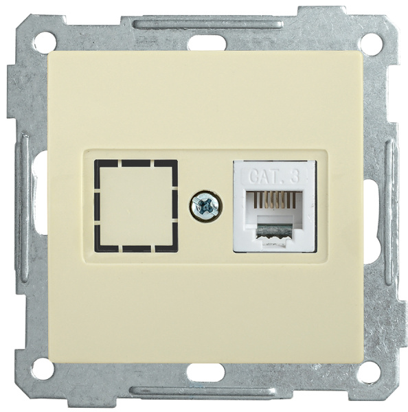 IEK РТ12-1-Б Розетка телефонная RJ12 BOLERO кремовый ETB10-K33