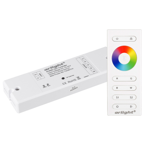 Купить Arlight Контроллер SR-2839W White (12-24 В,240-480 Вт,RGBW,ПДУ сенсор)) (IP20 Пластик, 1 год) 021096
