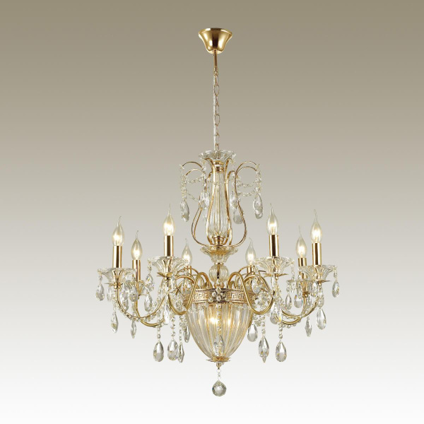 Купить Odeon Light 4724/8 ODL20 494 золотой/хрусталь Люстра E14 8*40W 220V KUVIA