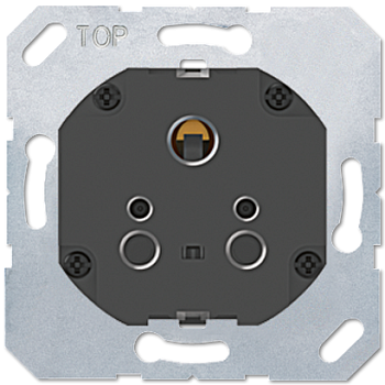 JUNG Розетка British standart 5А без выключателя, круглые штыри, рамка 71х71мм 3171-5EINS