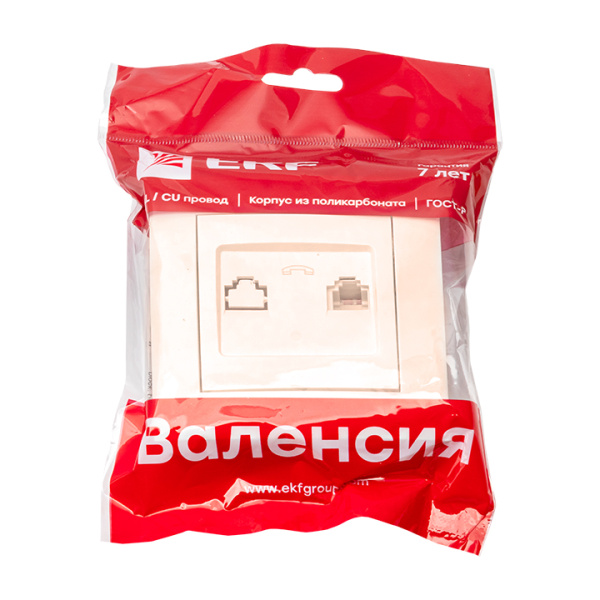 Купить EKF PROxima Валенсия розетка телефонная RG-11 1-местная кремовая