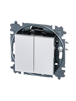 ABB EPJ Levit белый / дымчатый чёрный Переключатель 2-клавишный 2CHH595245A6062