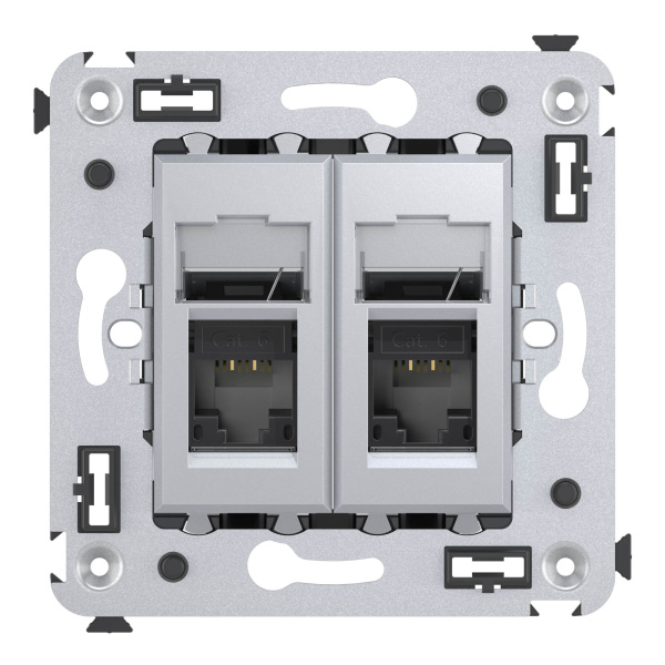 Купить DKC Компьютерная розетка RJ-45 в стену, кат.6 двойная,"Avanti", "Закаленная сталь"