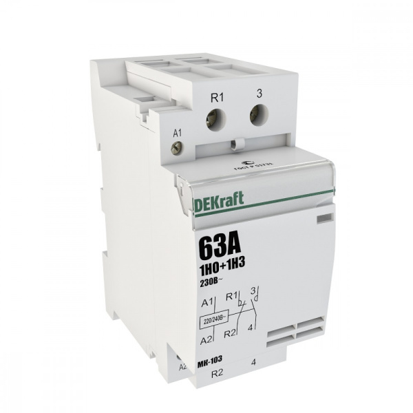 Dekraft Модульный контактор 1НО+1НЗ 63А 230В МК-103