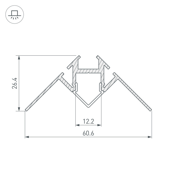 Купить Arlight Профиль ARH-DECORE-S12-INT-2000 ANOD внутренний (Алюминий) 023868