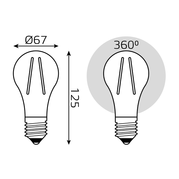 Купить Gauss Лампа Filament А70 26W 2600lm 2700К Е27 LED 1/10/40 102902126