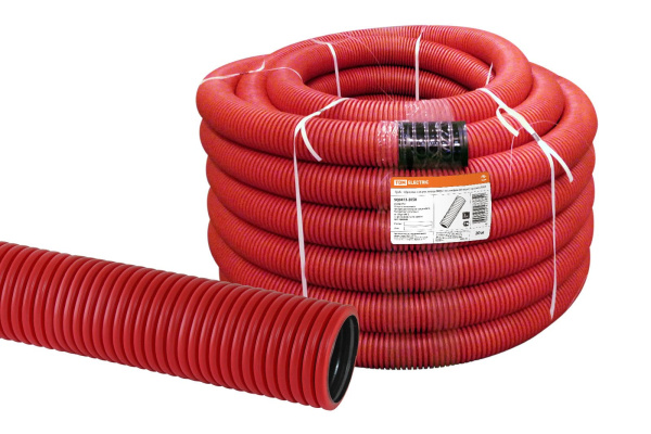 TDM Труба гофрированная двустенная ПНД d 50 с зондом (20 м/уп.) красная SQ0413-2050