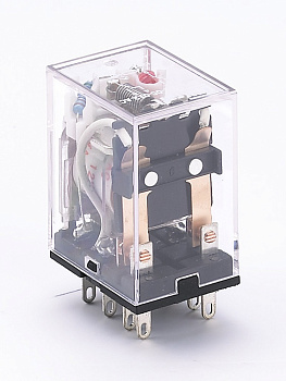 DEKraft Промежуточное реле 2 конт. с инд. LED 5А 12В AC ПР-1 23217DEK