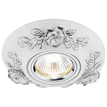 Ambrella Встраиваемый потолочный точечный светильник D5503 W/CH белый хром керамика