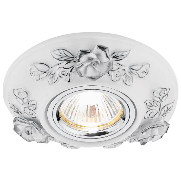 Ambrella Встраиваемый потолочный точечный светильник D5503 W/CH белый хром керамика