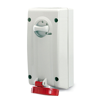 DKC Розетка настенная с механической блокировкой и боковым расположением разъема IP67 32А 3P+E 400В