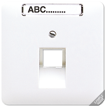 JUNG CD 500/CD plus Бежевая Накладка 1-ой наклонной ТЛФ/комп розетки с полем для надписи 569-1NAUA