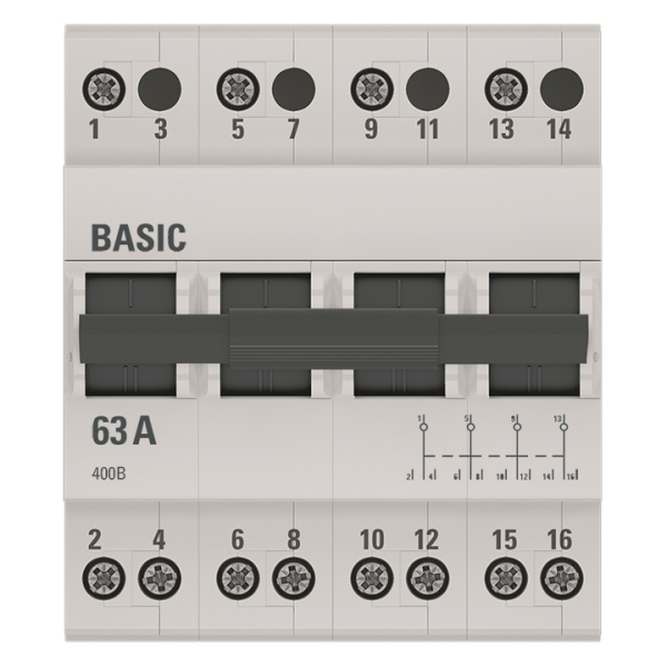 Купить EKF Basic Трехпозиционный переключатель 4P 63А tps-4-63
