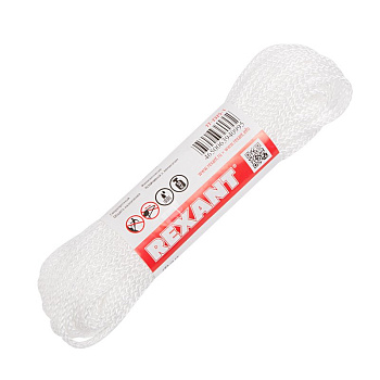 Фал плетеный 3мм 25м (белый) Rexant 77-2325-1