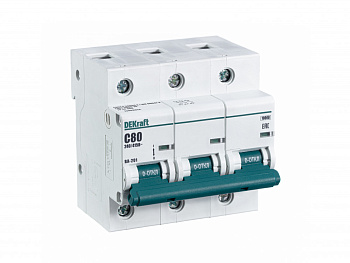 Dekraft Автоматический выключатель 3Р 80А х-ка С ВА-201 10кА 13008DEK