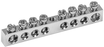 IEK Шина PEN "земля-ноль" 6х9мм 8/1 Ni (8групп/крепеж по центру)