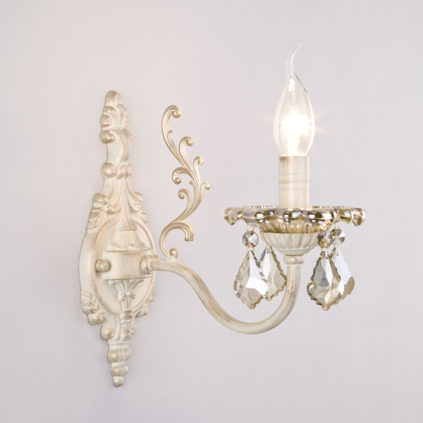 Eurosvet Бра с тонированным хрусталем 3281/1 белый с золотом / тонированный хрусталь 00000065242