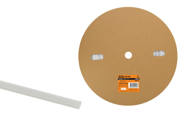 TDM Термоусаживаемая трубка ТУТнг 8/4 белая (100 м/ролл) SQ0518-0008