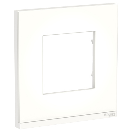 SE Unica Pure Матовое стекло/Белая Рамка 1-ная горизонтальная NU600289