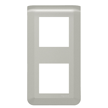 Legrand Mosaiс Рамка - Программа Mosaic - 2х2 модуля - вертикальная - алюминий 079322L