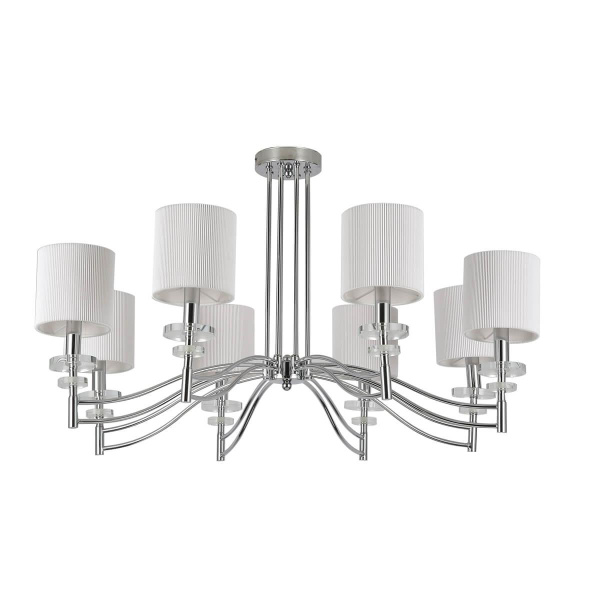 Купить Favourite 2680-8P потолочная люстра Каркас цвета хром, плафоны из белой ткани