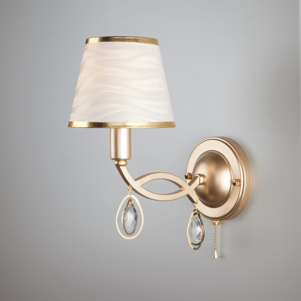 Eurosvet Настенный светильник с абажуром 60091/1 перламутровое золото a044172