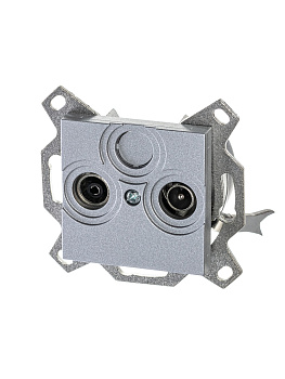 ABB EPJ Levit серебро / дымчатый чёрный Розетка TV-R, проходная, 7дБ, серебро 2CHH083607A6070