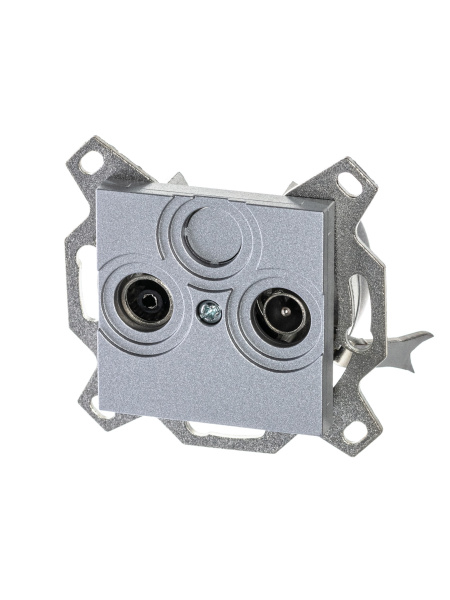 ABB EPJ Levit серебро / дымчатый чёрный Розетка TV-R, проходная, 7дБ, серебро 2CHH083607A6070