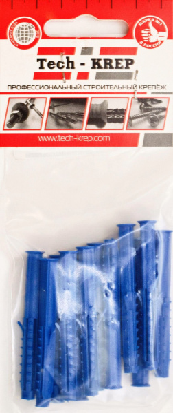 Купить Tech-Krep Дюбель распорный Чапай 10х60 шипы+усы (полипропилен) (10 шт) - пакет 111125