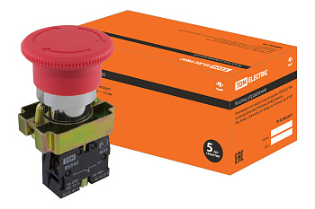 TDM Кнопка BS542 "Грибок" аварийная с фиксацией поворотная красный SQ0704-0052