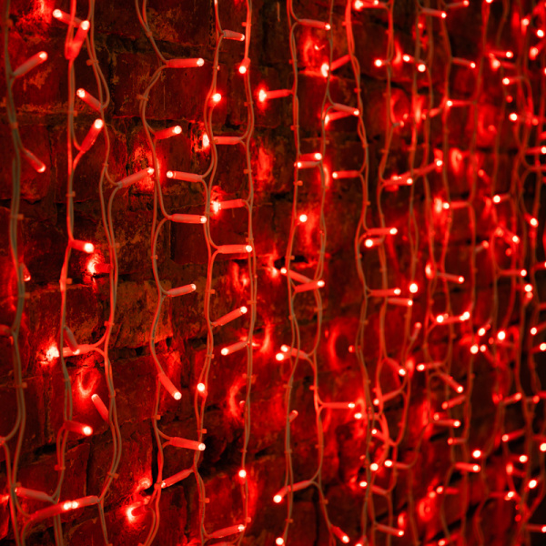NEON-NIGHT Гирлянда "Светодиодный Дождь" 2х3м, постоянное свечение, белый провод "КАУЧУК", 230 В, диоды КРАСНЫЕ, 760 LED 237-132