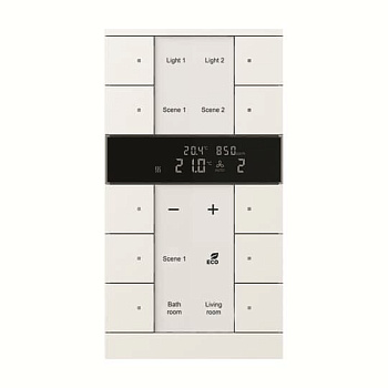 ABB SBC/U10.0.1-884 Регулятор комнатной температуры с датчиками CO2/влажности, 10-клавишный, белый бархат 2CKA006330A0066