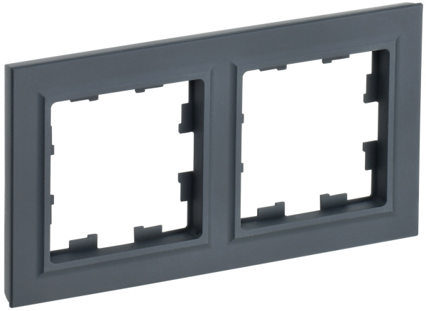 IEK BRITE BASE Графит Рамка 2-м РУ-2-БрГ