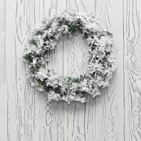 NEON-NIGHT Заснеженный еловый венок Ø 30 см, ПВХ 307-146
