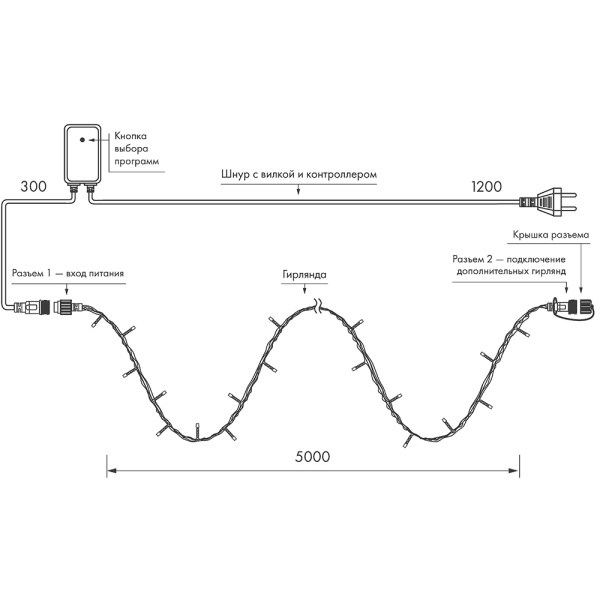 Купить Arlight Светодиодная гирлянда ARD-STRING-HOME-5000-CLEAR-50LED-LIVE RGB (230V, 3.5W) (Ardecoled, IP20) 025763