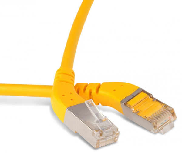 Hyperline PC-APM-STP-RJ45/L45-RJ45/L45-C5e-5M-LSZH-YL Патч-корд F/UTP угловой, экранированный, левый 45°-левый 45°, Cat.5e, LSZH, 5 м, желтый 232948