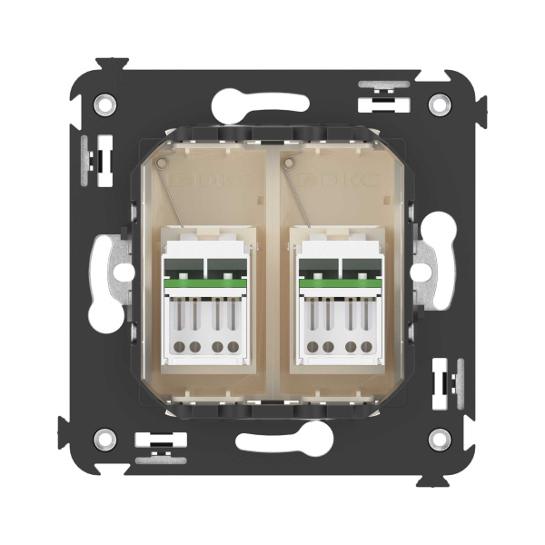 Купить DKC Компьютерная розетка RJ-45 в стену, кат.6А двойная, "Avanti", "Ванильная дымка"