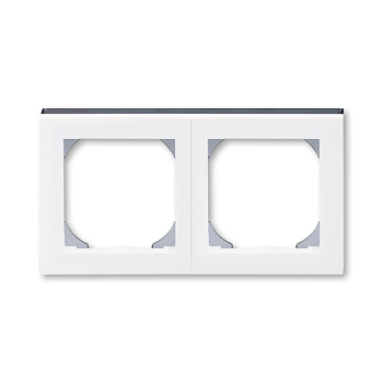 ABB EPJ Levit белый / дымчатый чёрный Рамка 2 пост, 55х55 (для механизмов BJE) 2CHH015520A4062