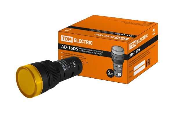 TDM Лампа AD-16DS(LED)матрица d16мм желтый 24В AC/DC SQ0702-0057