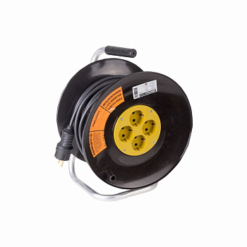 PROconnect Удлинитель силовой на катушке 4 гнезда с/з 20 м 3х2,5 мм² PROFESSIONAL 11-7612