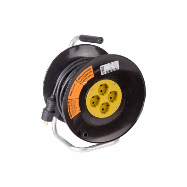 PROconnect Удлинитель силовой на катушке 4 гнезда с/з 40 м 3х2,5 мм² PROFESSIONAL 11-7614