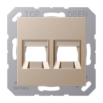 JUNG Kрышка для 2-х разъемов без видимого винта подпружиненная шторка термопласт шампань A1569-2WECH