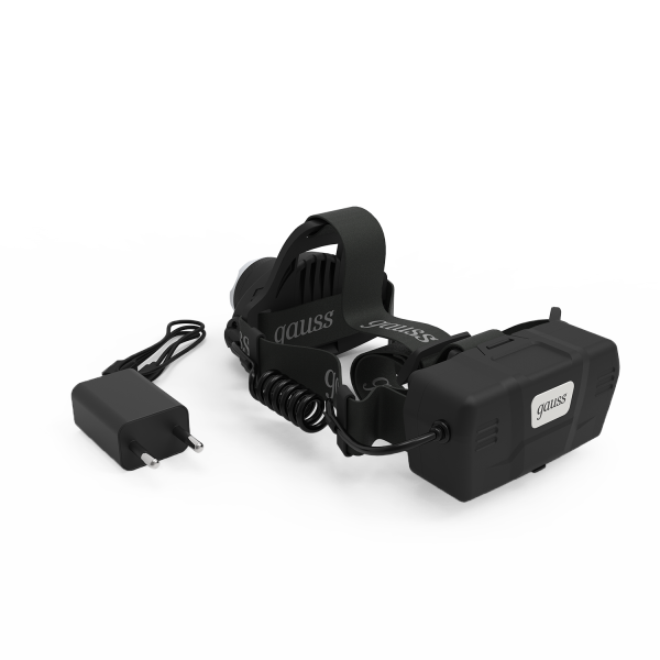 Купить Gauss Фонарь налобный модель GFL407 5W 450lm Li-ion 2400mAh LED 1/12/48 GF407