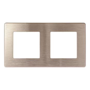 ЭРА Рамка для розеток и выключателей Серия 12 12-5102-04 на 2 поста, Сатин, шампань
