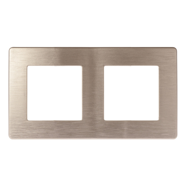 ЭРА Рамка для розеток и выключателей Серия 12 12-5102-04 на 2 поста, Сатин, шампань