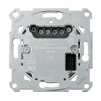 SE Merten D-Life PlusLink Механизм универ. диммера 2х50-200Вт RLC, 2 канала MTN5172-0000